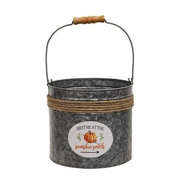2 Set Meet Me At the Pumpkin Patch Jute Wrapped Buckets - The Fox Decor
